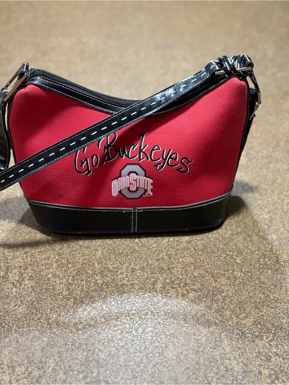 Red 'Go Buckeyes' Shoulder Bag Set with Matching Wallet and Pouch - Picture 3 of 10